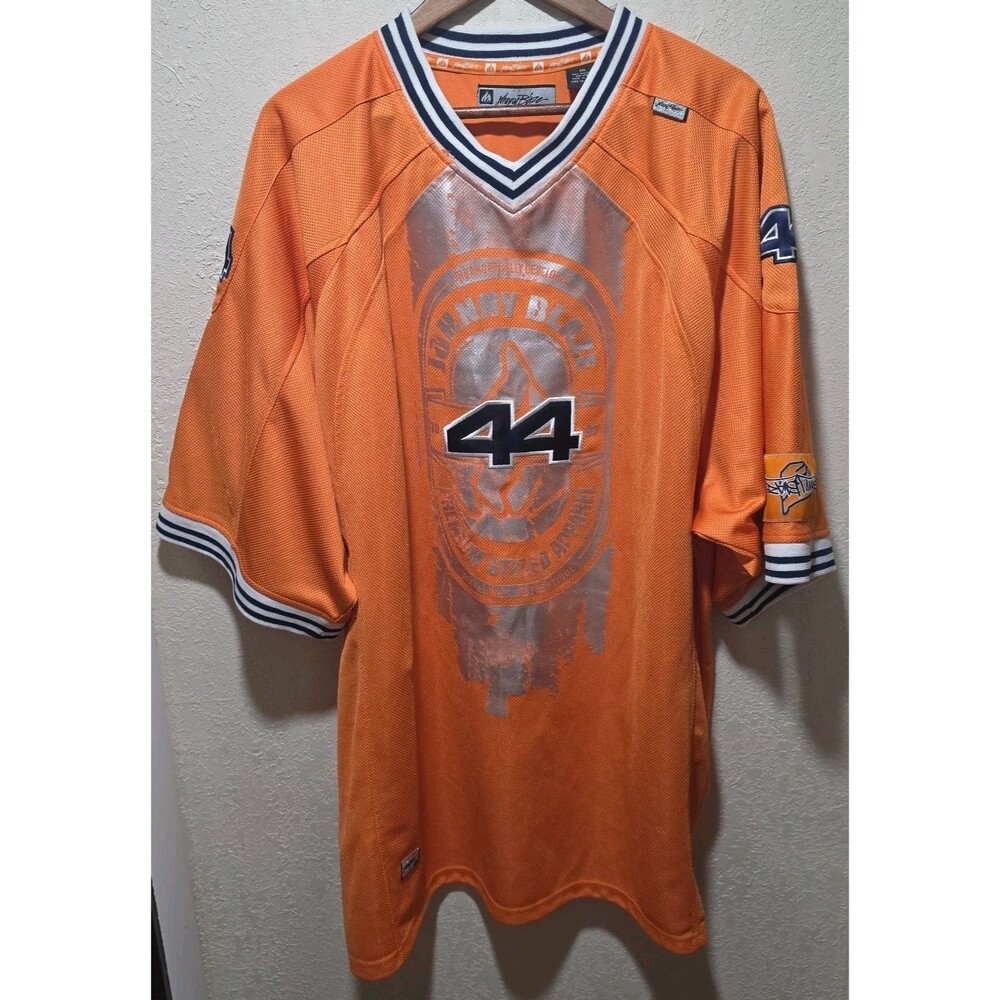 Vtg Johnny Blaze Jersey XXL Orange Silver Cyber Y2K 90s Hip Hop Method Man 44